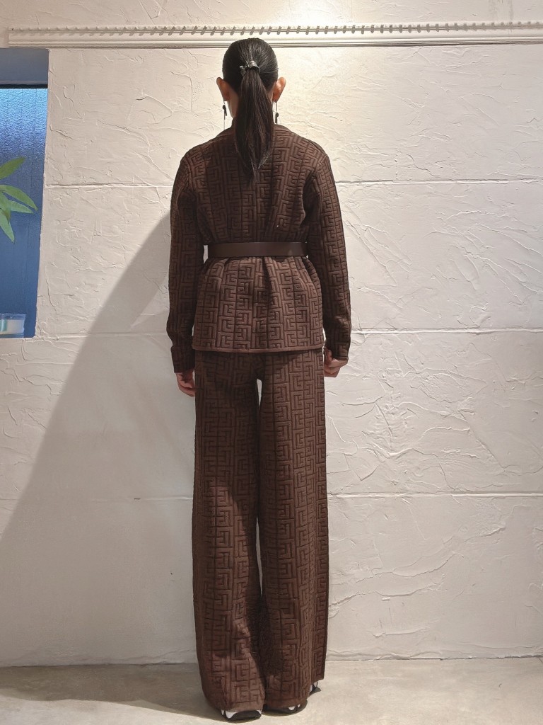 ニットJacket＋ニットパンツ＋ベルト3点Set