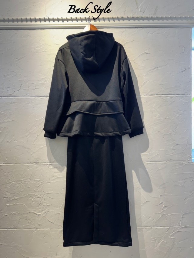 BackフリルBrushedパーカーSetup