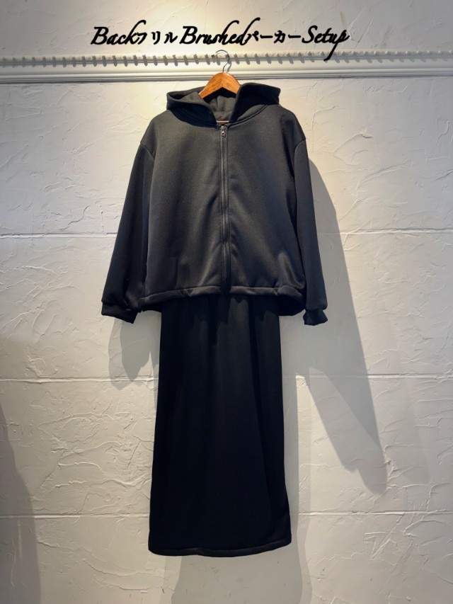 BackフリルBrushedパーカーSetup