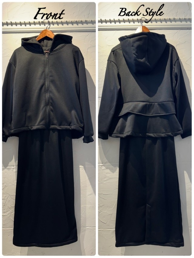 BackフリルBrushedパーカーSetup