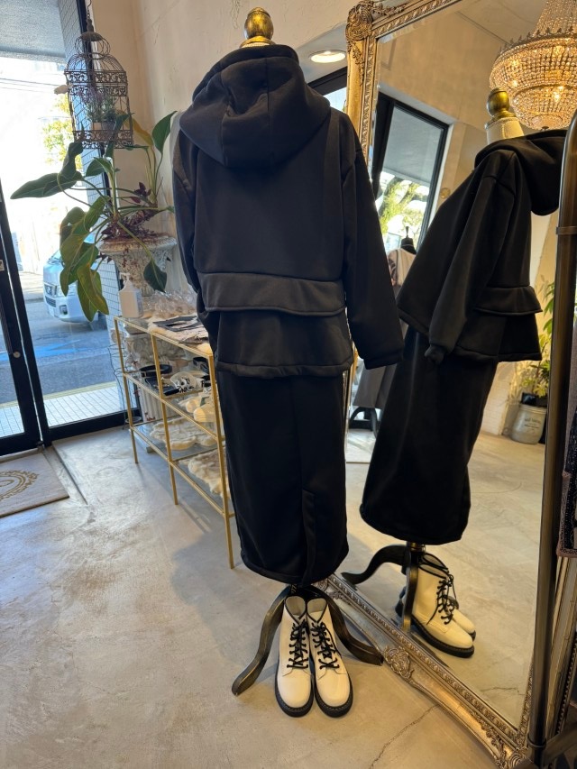 BackフリルBrushedパーカーSetup