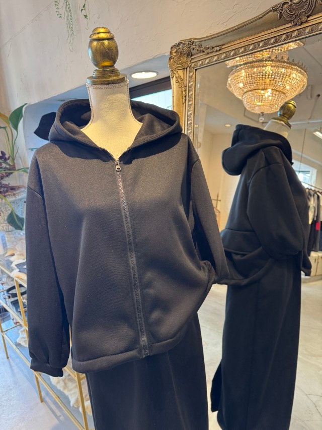 BackフリルBrushedパーカーSetup