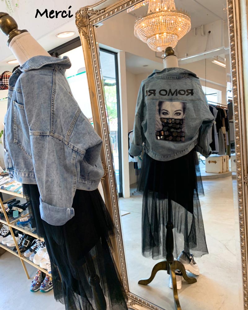 Back スパンコールデニムJK