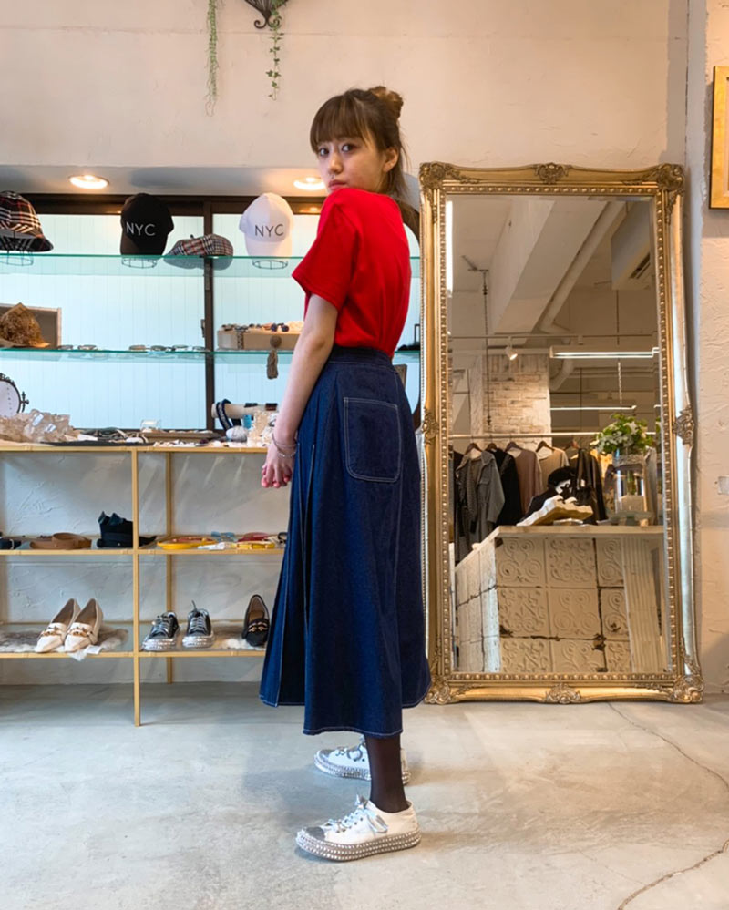 A.P.C. × sacai デニムスカート　サイドプリーツ sacai(サカイ) 「Denim Skirt」デニムスカート 24-07139