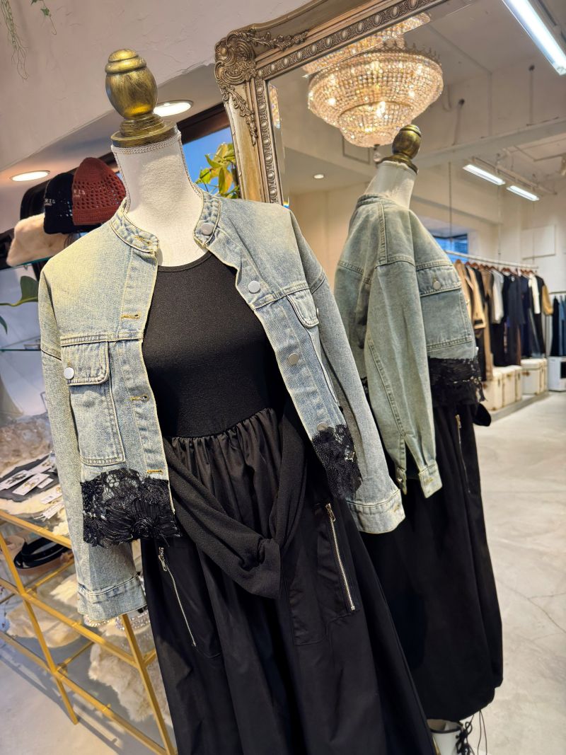 HemレースデニムJacket