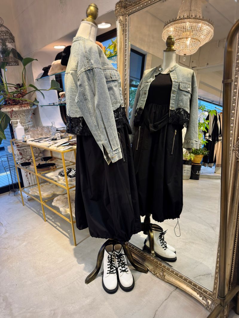 HemレースデニムJacket