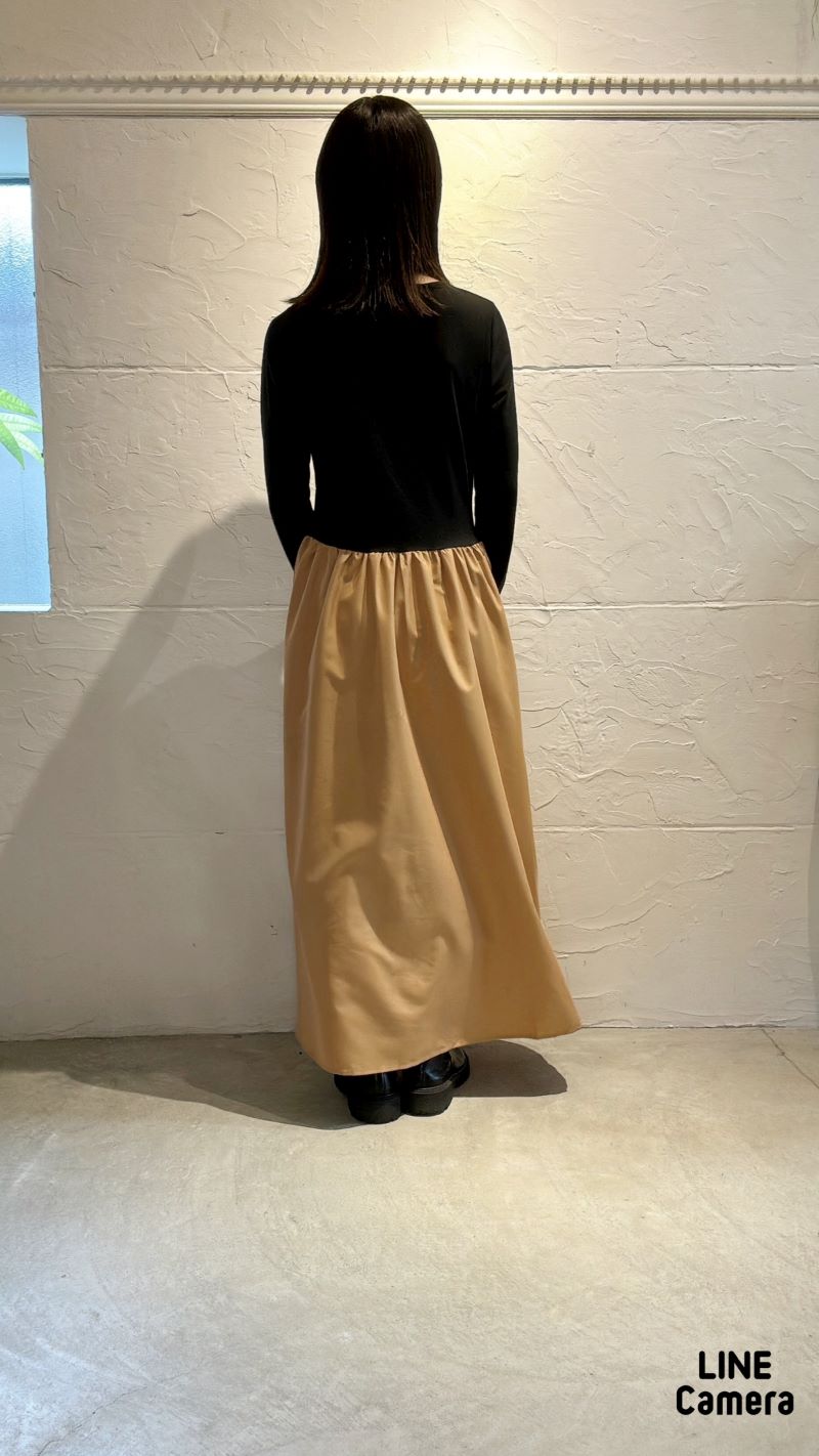 Beige×BlackBycolorワンピース