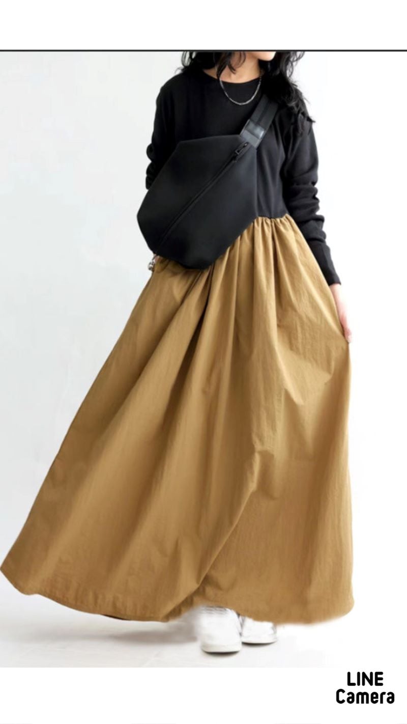 Beige×BlackBycolorワンピース