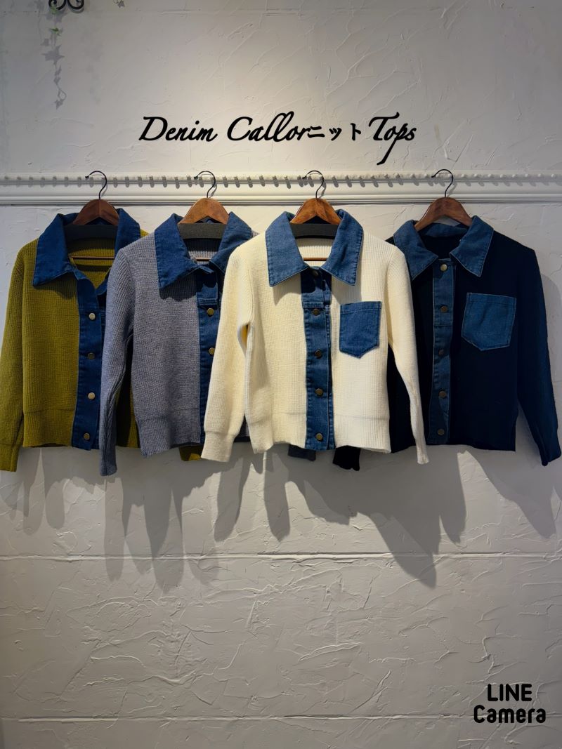 DenimCallorニットTops
