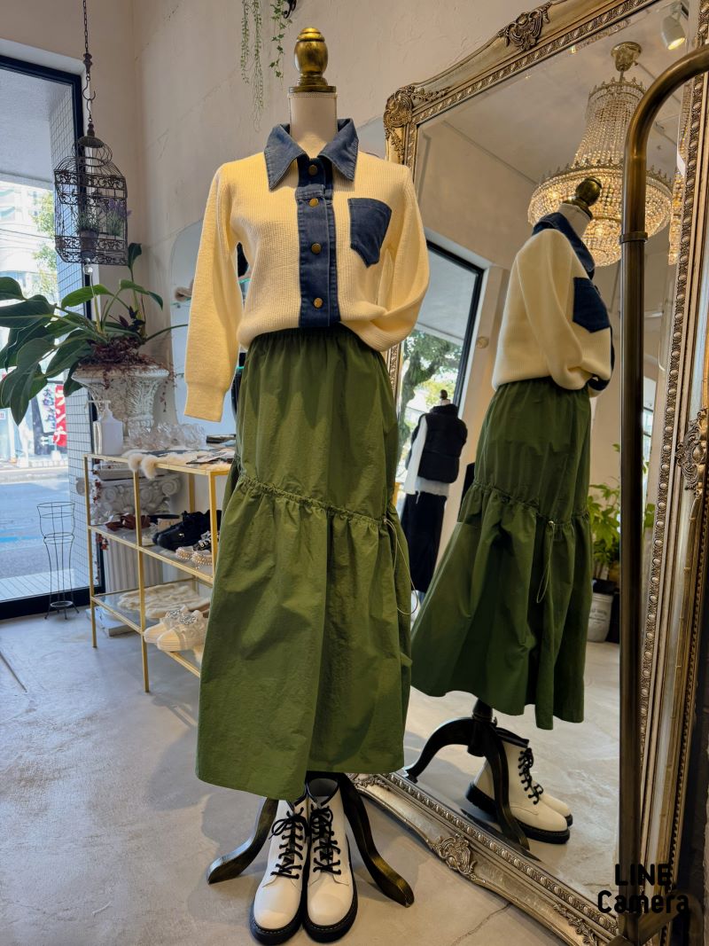 DenimCallorニットTops