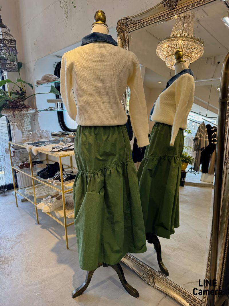 DenimCallorニットTops
