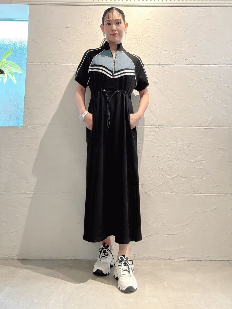 DenimMixラインZipperワンピース
