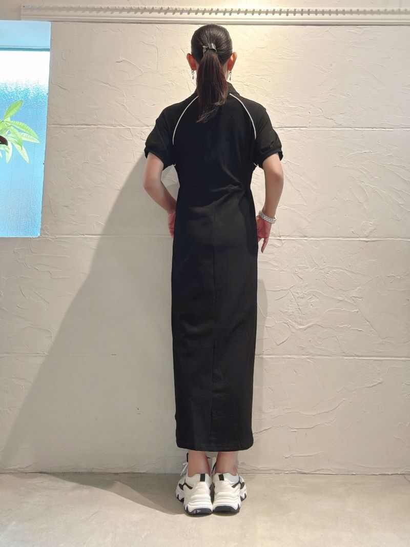 DenimMixラインZipperワンピース