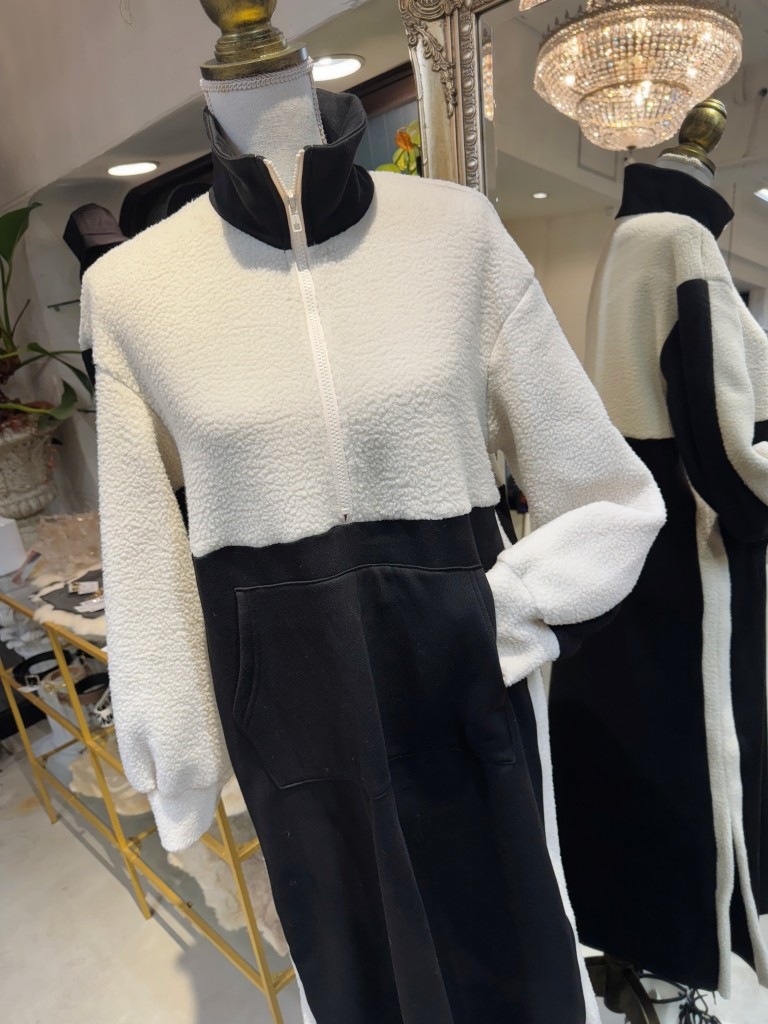 Bycolorボアワンピース