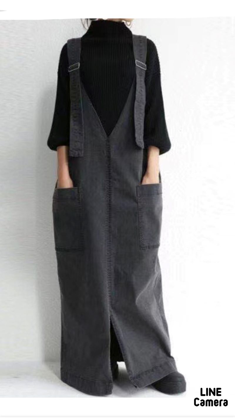 Thickストラップサロペットタイトスカート