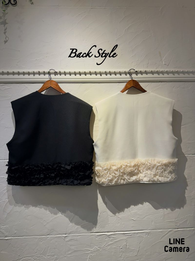PearlボタンフリルベストJacket