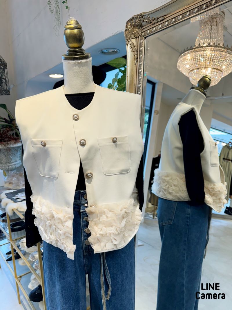 PearlボタンフリルベストJacket