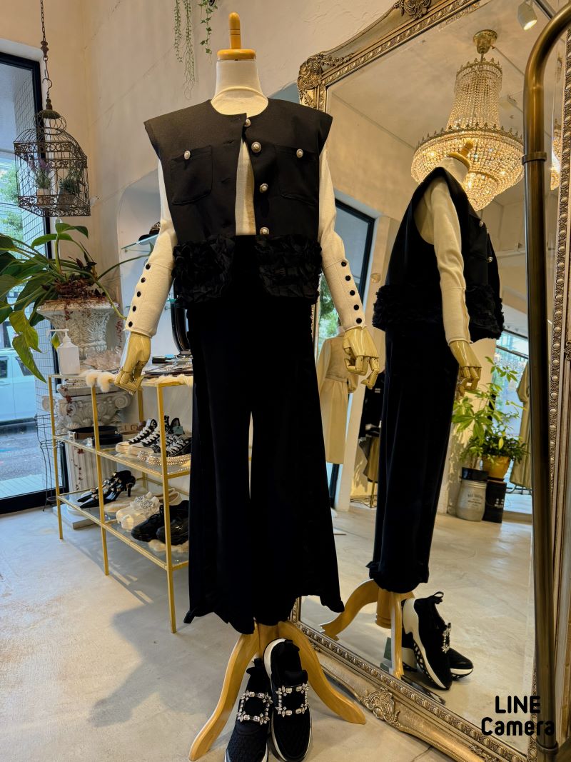 PearlボタンフリルベストJacket