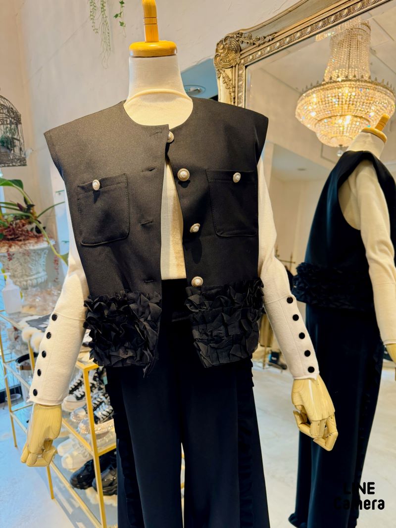 PearlボタンフリルベストJacket