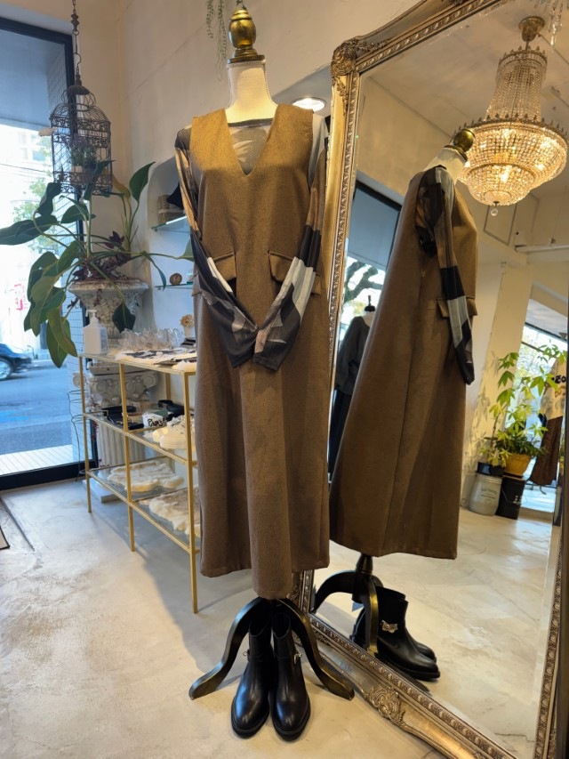 VNeck＆Pocket Nosleeveワンピース