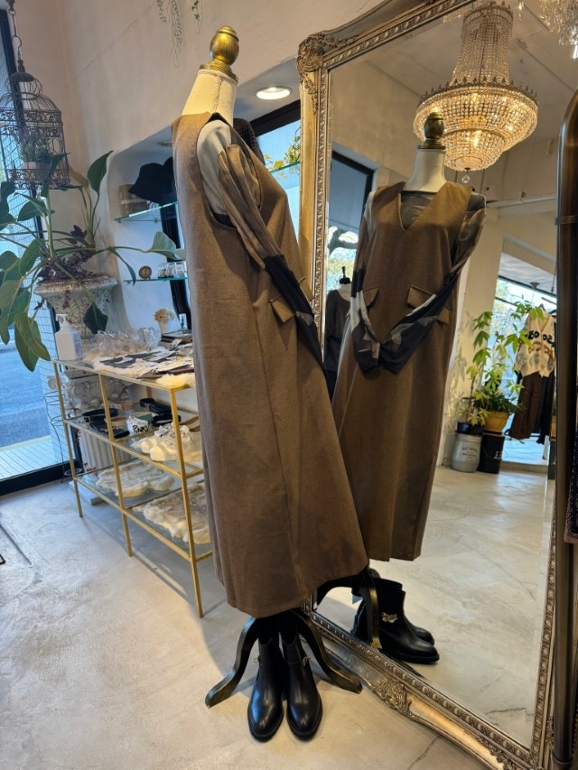 VNeck＆Pocket Nosleeveワンピース