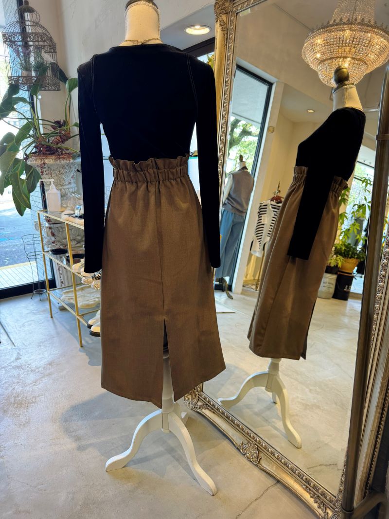 ベルベットTopsドッキングBycolorワンピース