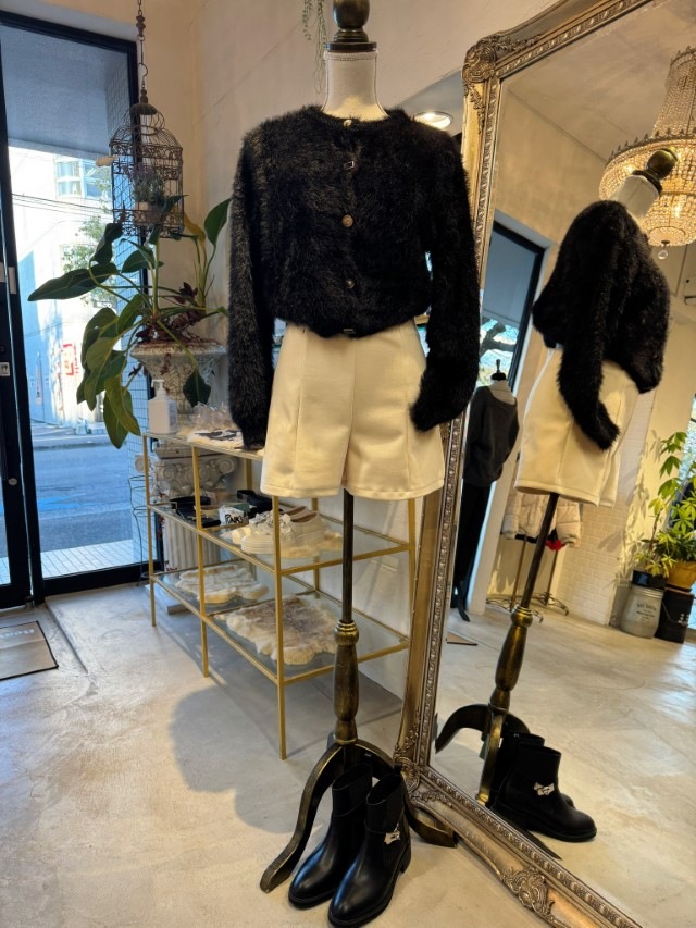 PearlBijourボタンMohairカーディガン