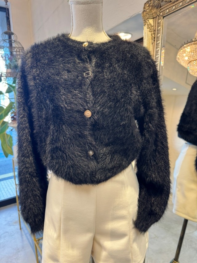PearlBijourボタンMohairカーディガン