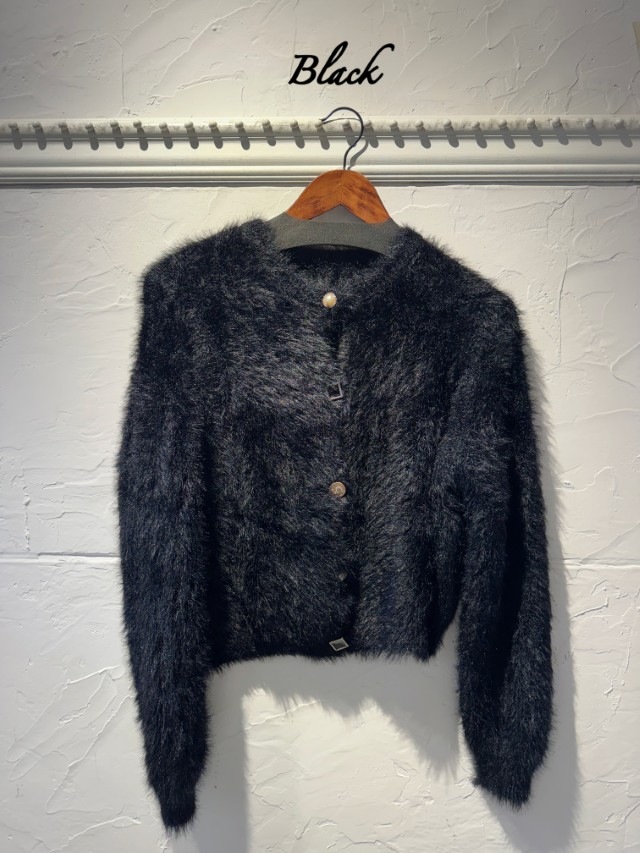 PearlBijourボタンMohairカーディガン