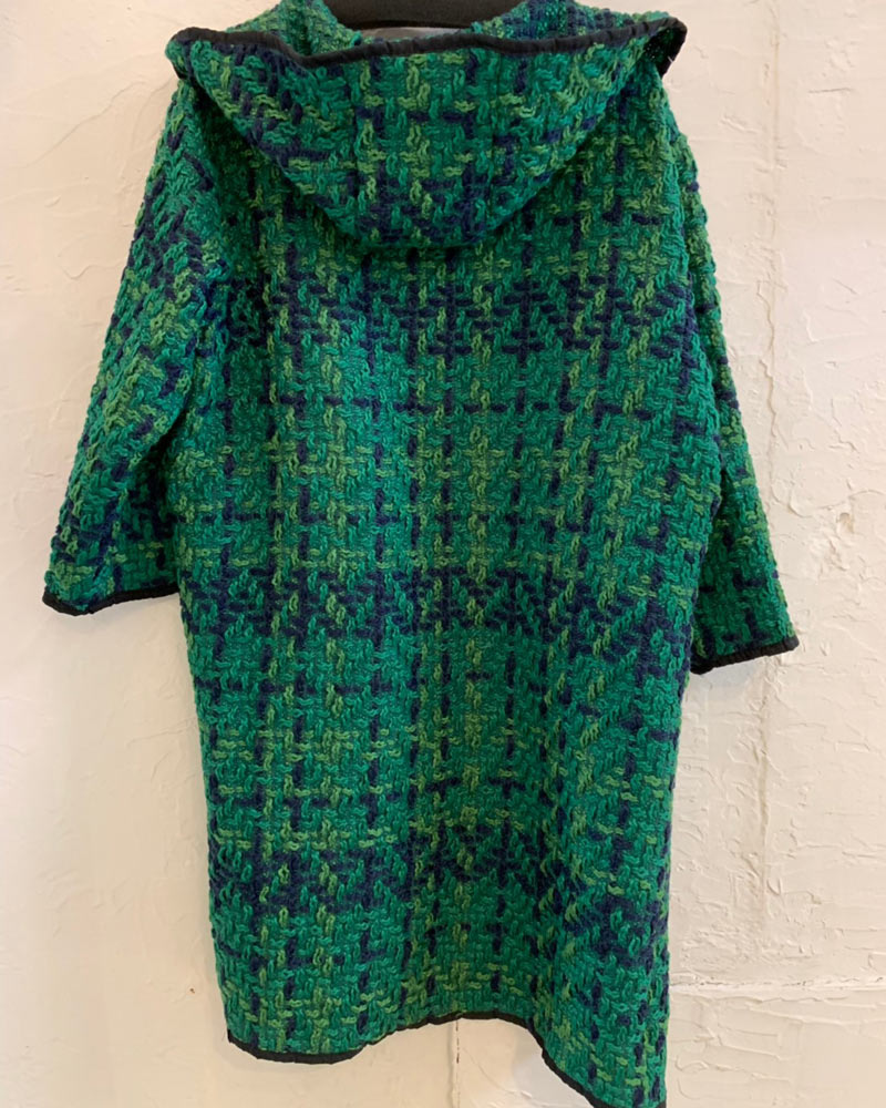 ツイードフード ジャケットコート