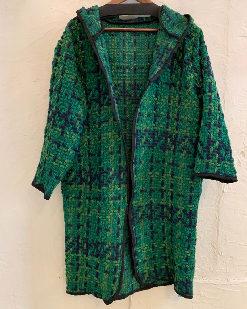 ツイードフード ジャケットコート