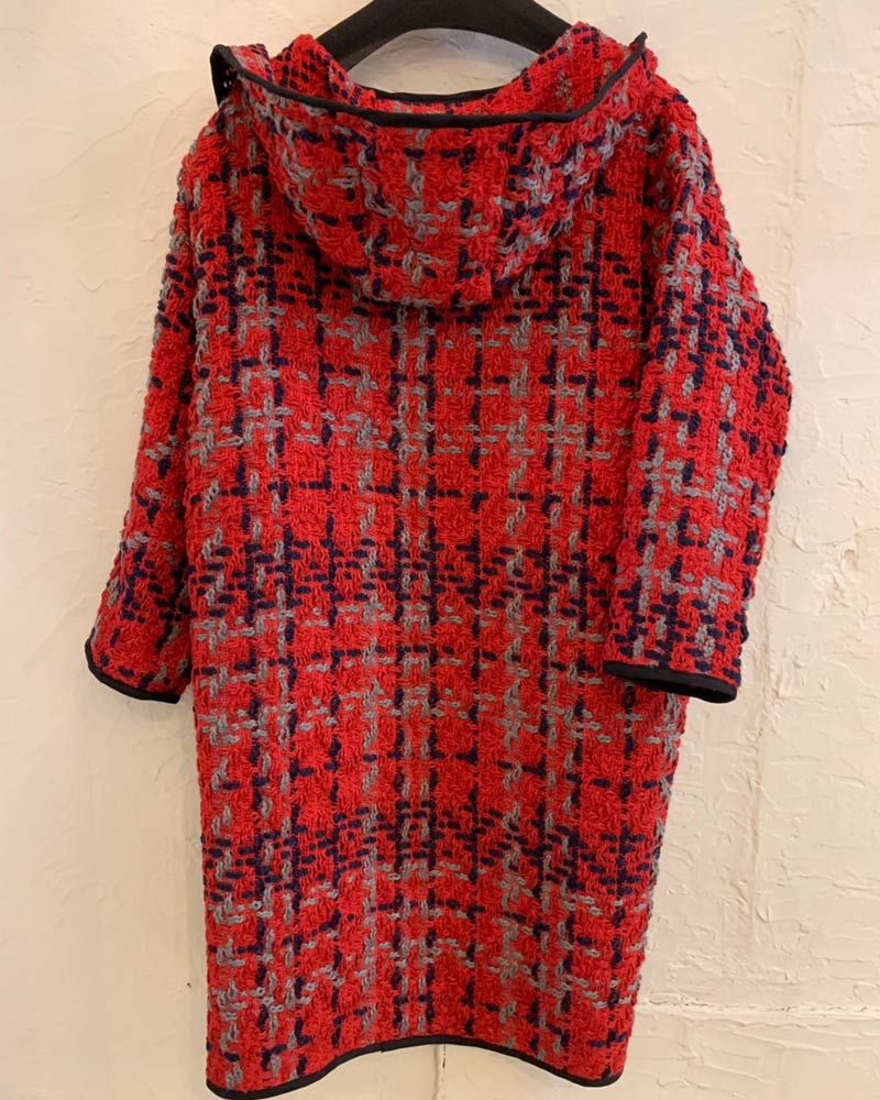 ツイードフード ジャケットコート