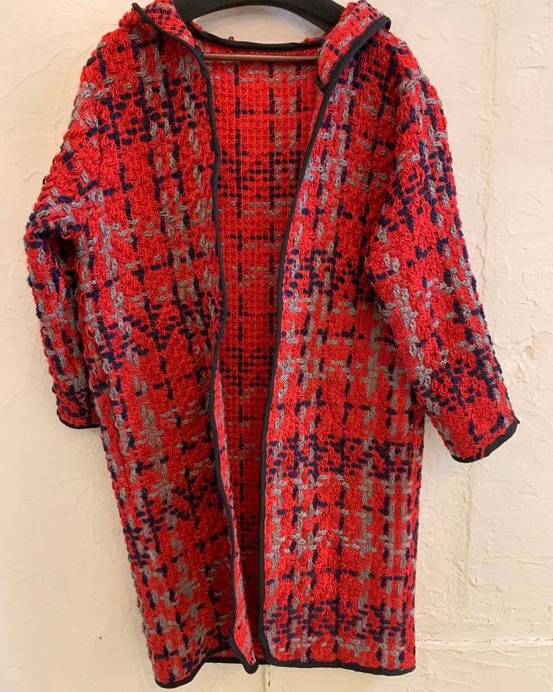 ツイードフード ジャケットコート