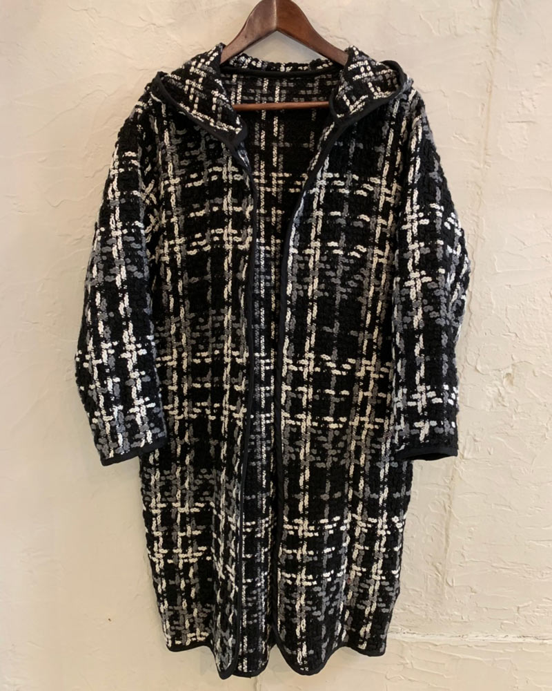 ツイードフード ジャケットコート