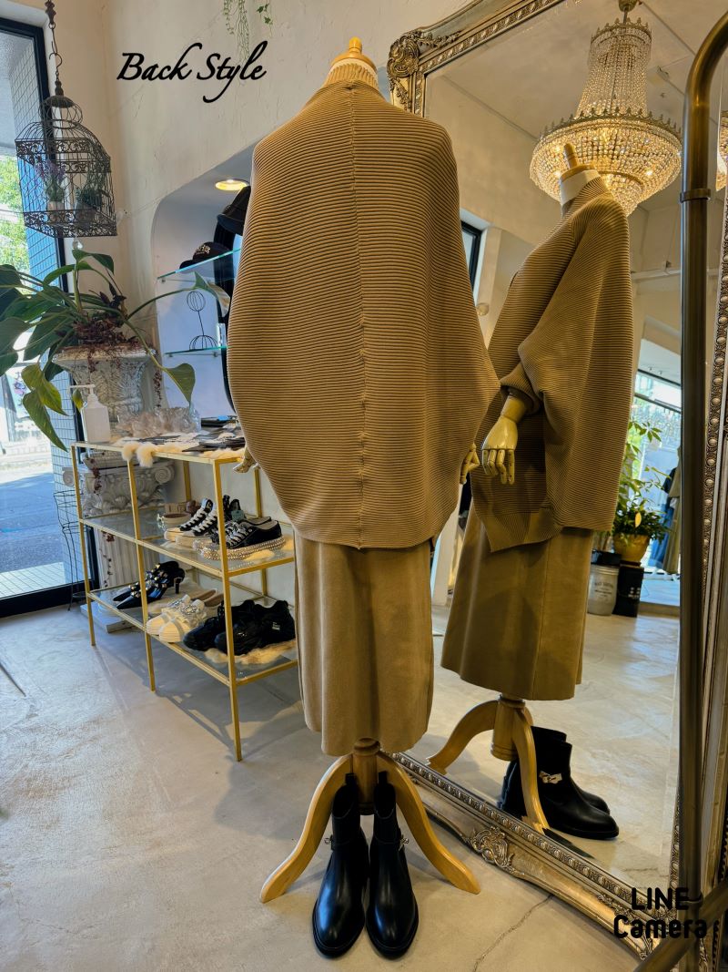 ドルマンSleeveカーディガン＋ニットワンピースSet