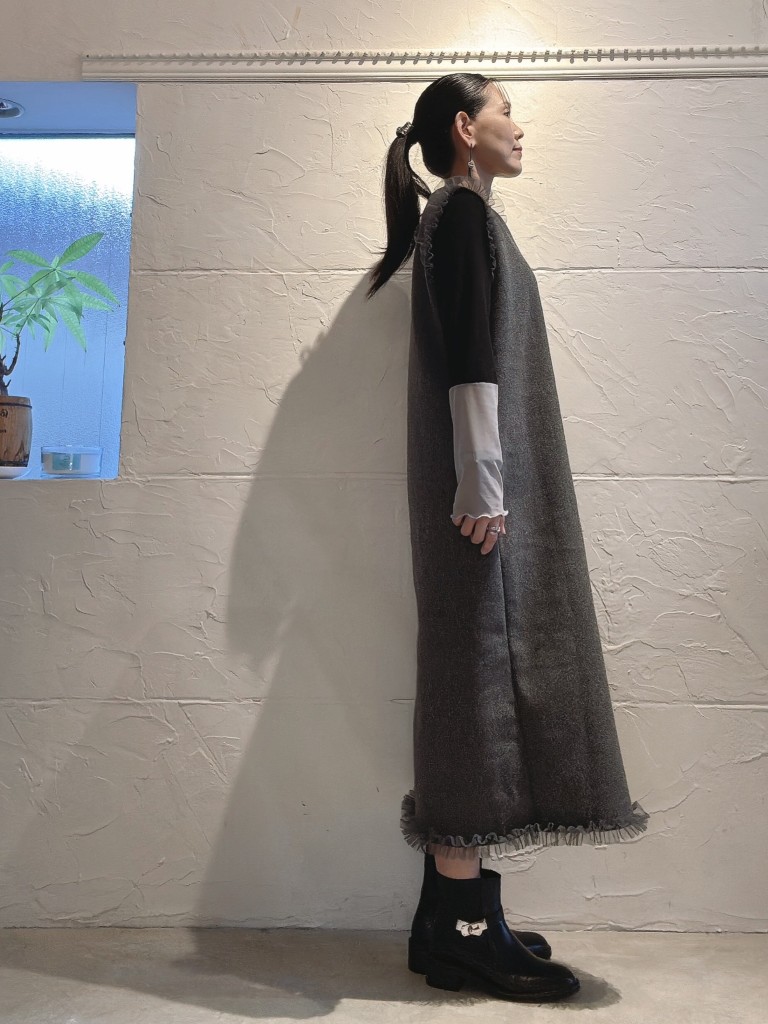 Shoulder&Hemチュールフリルワンピース