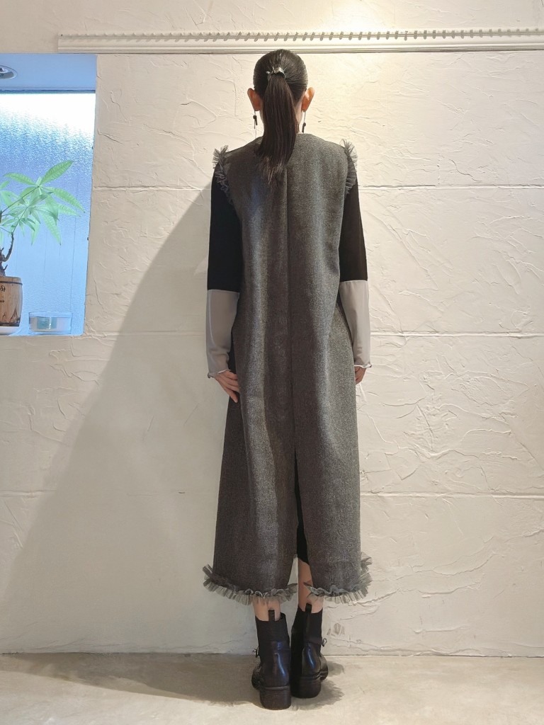 Shoulder&Hemチュールフリルワンピース