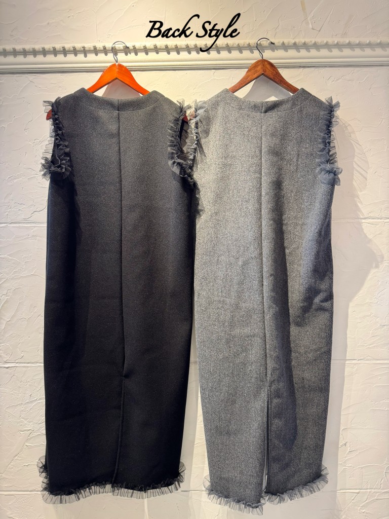 Shoulder&Hemチュールフリルワンピース