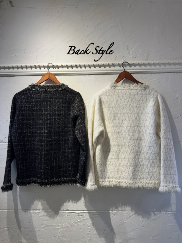 PearlボタンGoldMixニットJacket