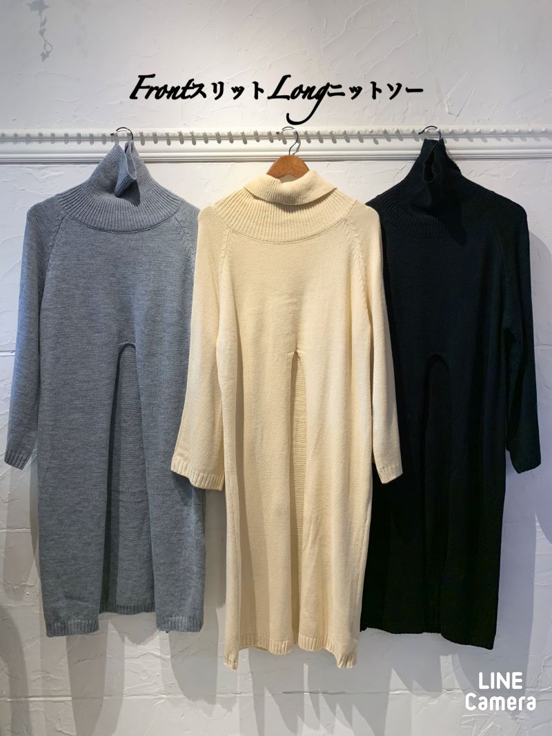 FrontスリットLongニットソー
