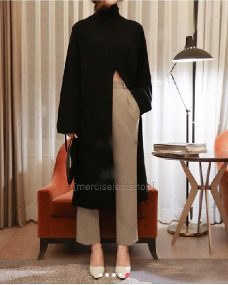 FrontスリットLongニットソー