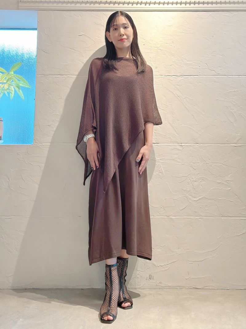 SeethroughポンチョSetサマーニットワンピース