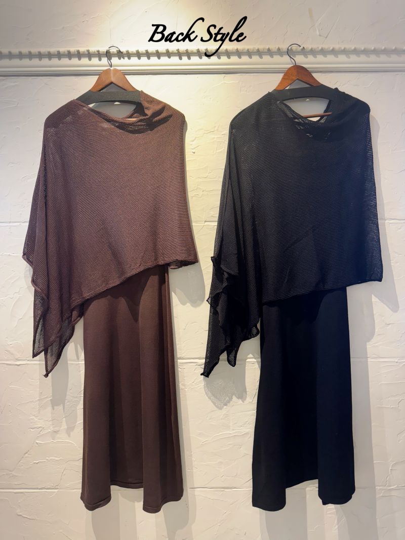 SeethroughポンチョSetサマーニットワンピース