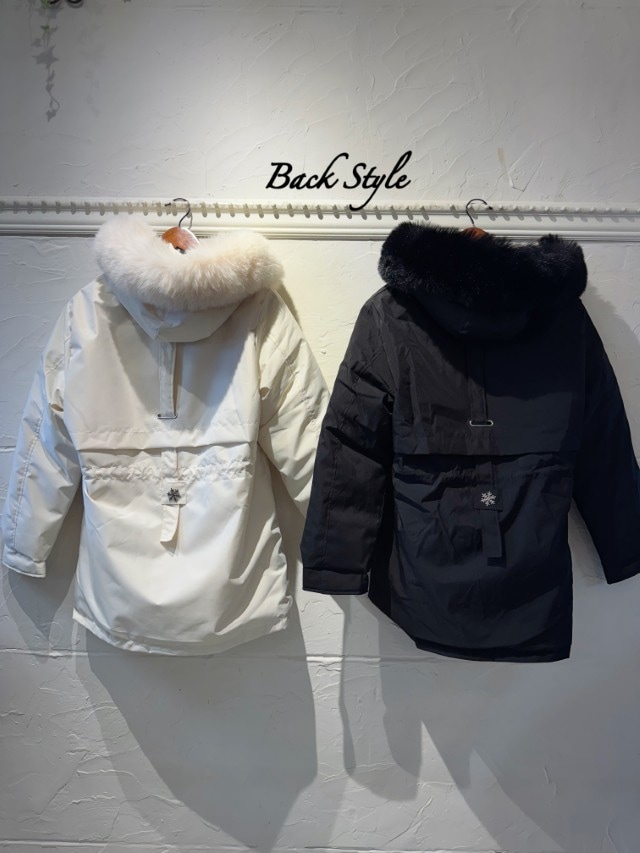 FakeFurフードShape中綿ダウンコート