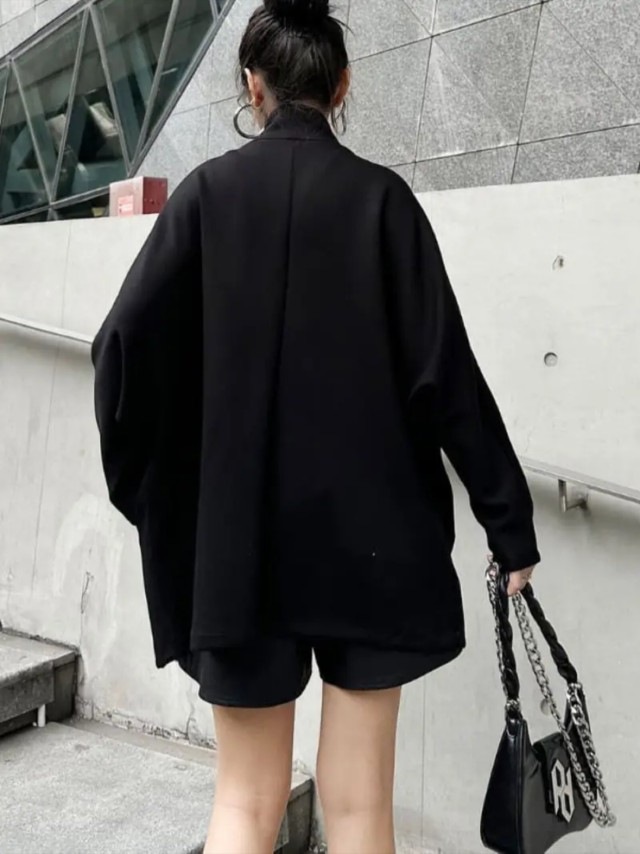 ZipperデザインBrushedケープコート