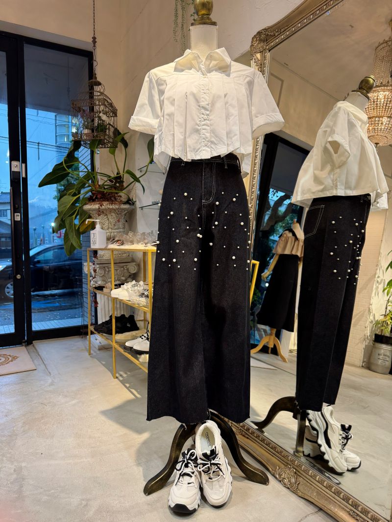 MUSINSA PARTIMENTO WOMEN ブラックデニムパンツ MUSINSA PARTIMENTO WOMEN ブラックデニムパンツ PARTIMENTO