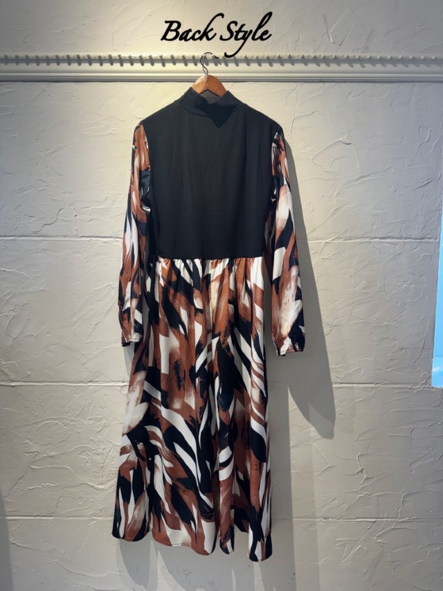 ニットMixGeometricHangワンピース