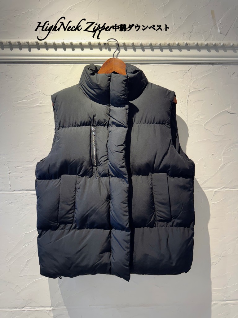 HighNeckZipper中綿ダウンベスト