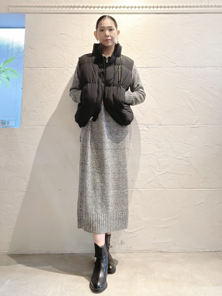 HighNeckZipper中綿ダウンベスト