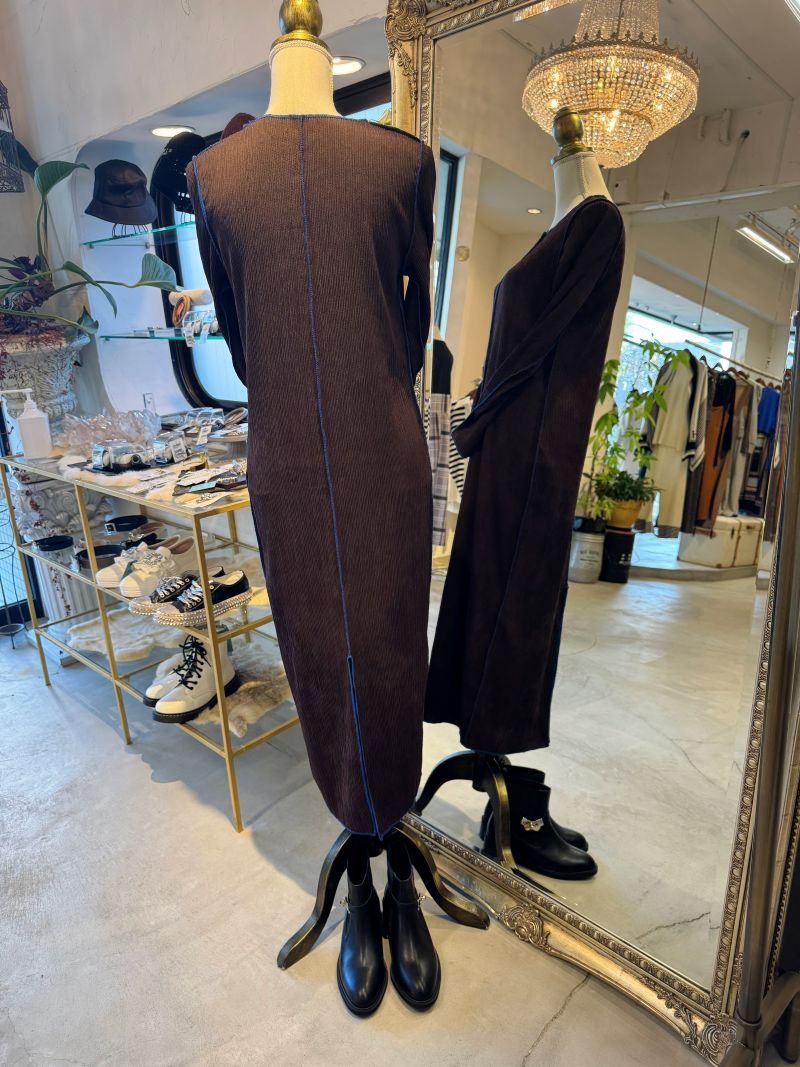 BlueLineBrownプリーツワンピース